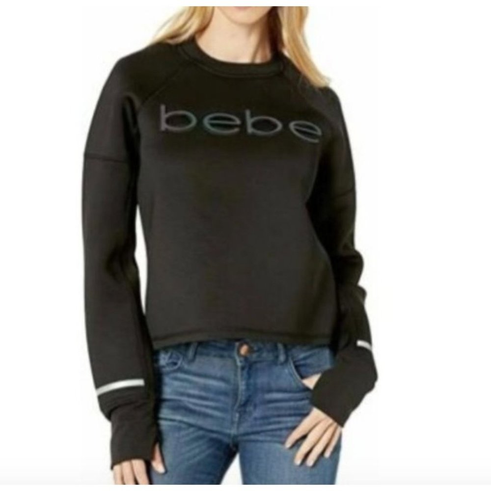 Bebe Long Sleeve Logo Crewneck  Sweatshirt XL NWT